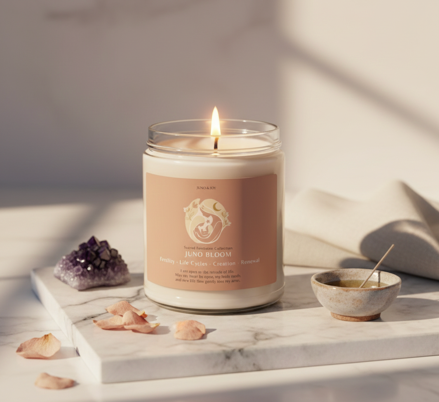 JUNO BLOOM | Manifestation & Fertility Journey Ritual Candle - 9oz