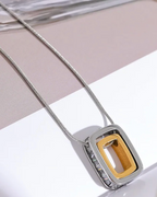 PROMESSE SILENCIEUSE | Collier symbolique bicolore gravé - Pour elle et lui