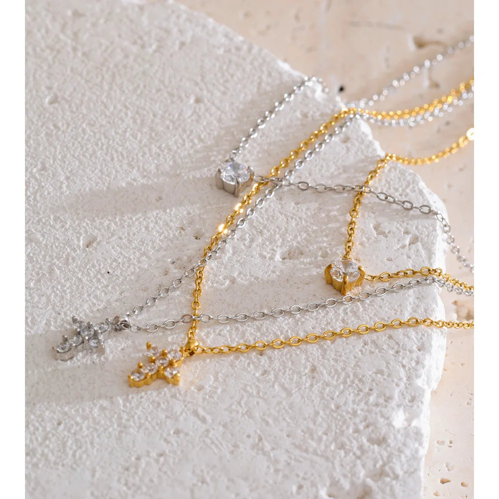 Timeless Double Layer Cross Necklace