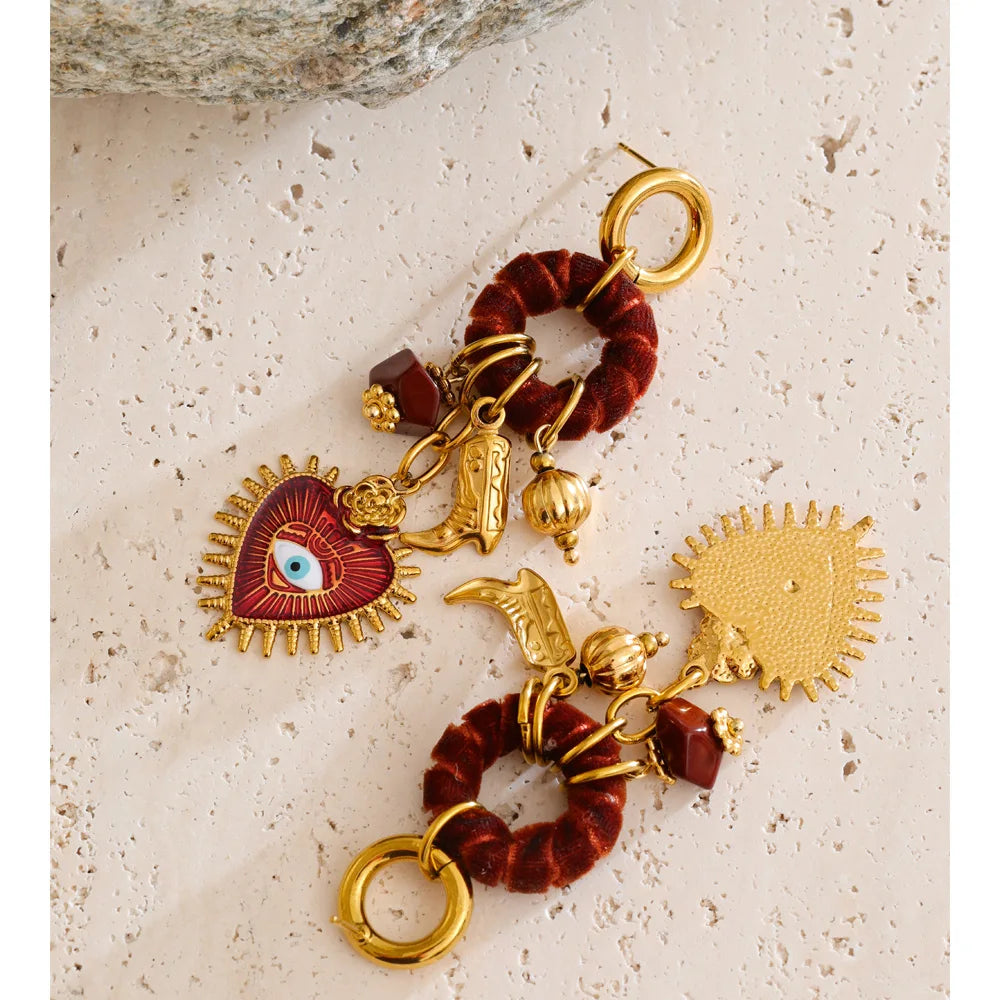 Boucles d'oreilles pendentif Sacré-Cœur