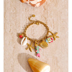 Collier et bracelet à breloques « Sous la mer » | Ensemble plaqué or 18 carats fait main