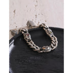 Antique Silver Textured Curb Bracelet