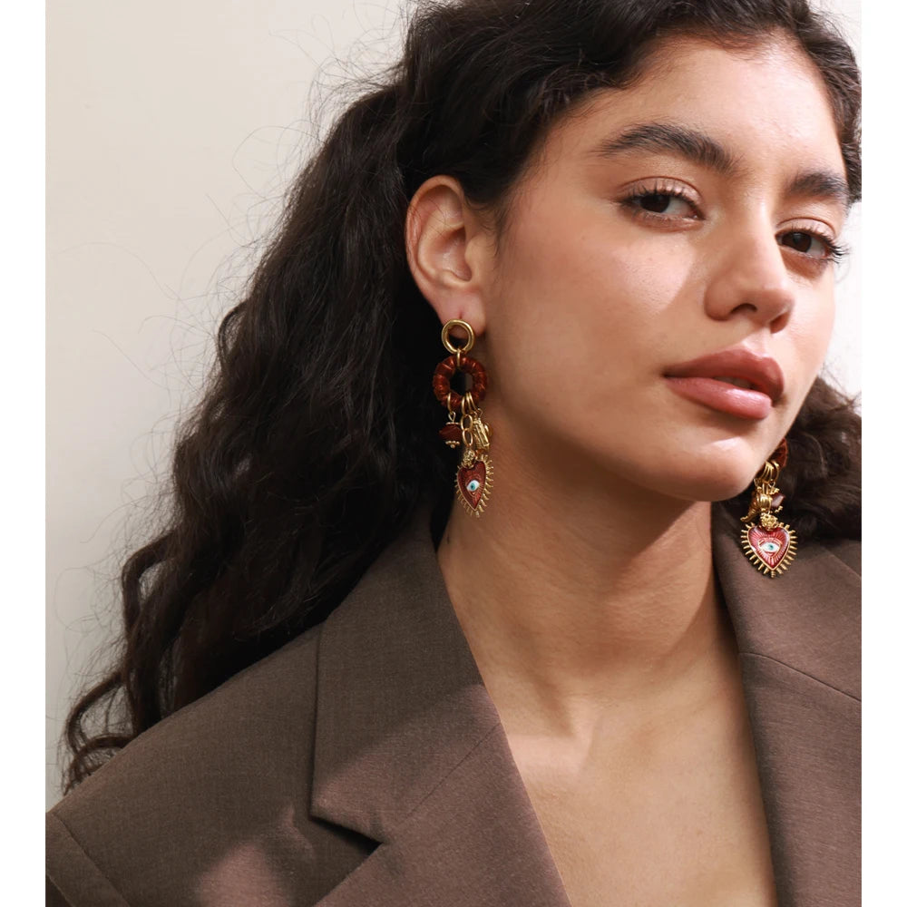 The Sacred Heart Charm Earrings