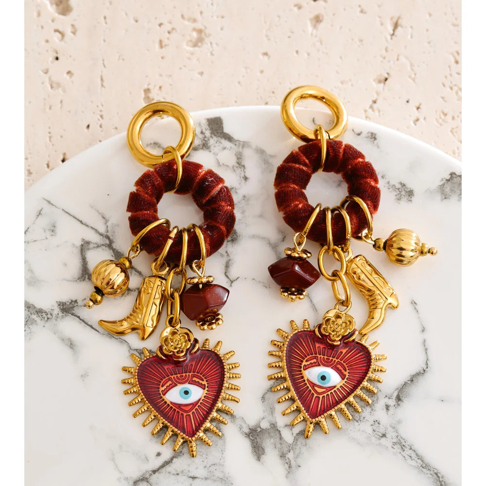The Sacred Heart Charm Earrings