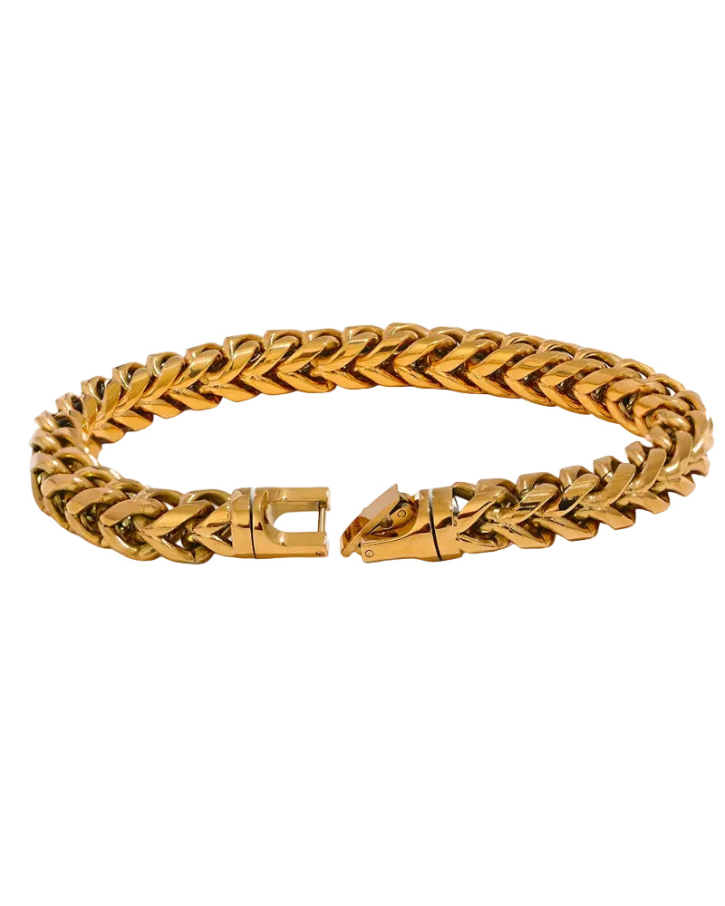 Pulsera de eslabones redondos esculpidos para hombre