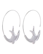 Delicate Swallow Hoop Earrings