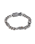 Antique Silver Textured Curb Bracelet