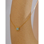 Opal Stone Necklace | Natural Stone & 18K Gold PVD