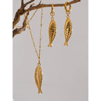 Sinfonía del Mar | Conjunto de collar y pendientes de oro 