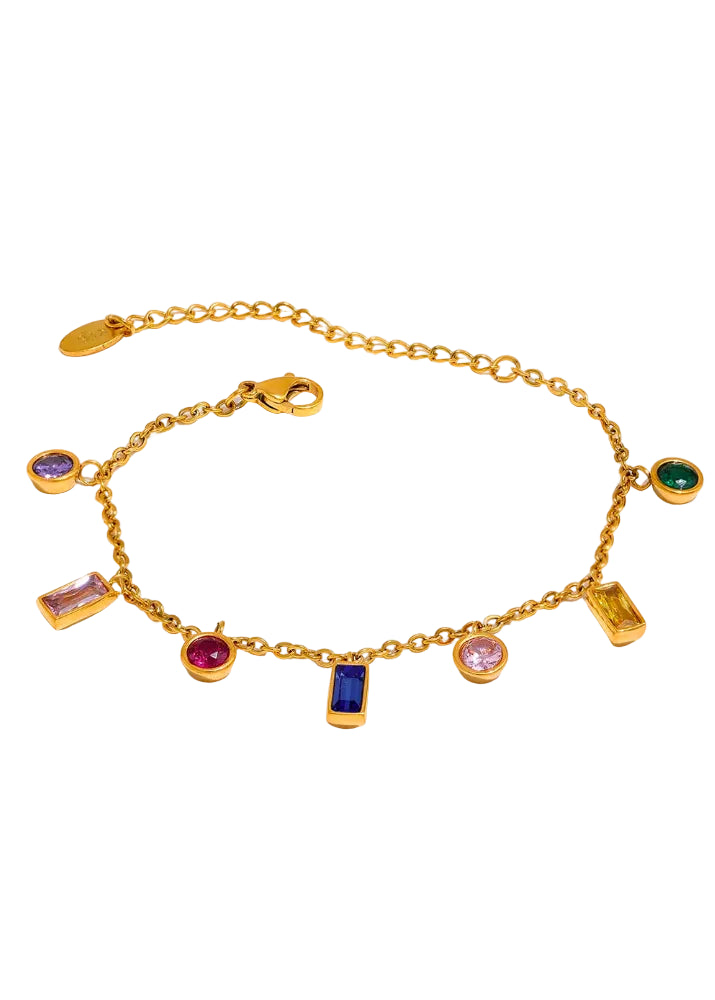 The Kaleidoscope Drop | Colorful Cubic Zirconia Bracelet
