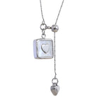 FRAME OF LOVE | Square Shell & Heart Lariat Necklace