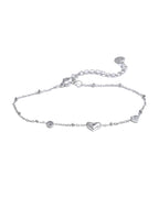 Dainty Heart | Crystal Gold Link Bracelet