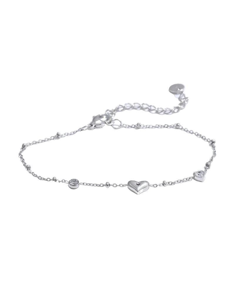 Dainty Heart | Crystal Gold Link Bracelet