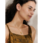 Collar de corazón de amazonita y oro | Piedra natural y PVD de oro de 18 quilates