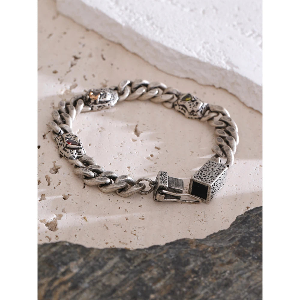 Antique Silver Textured Curb Bracelet