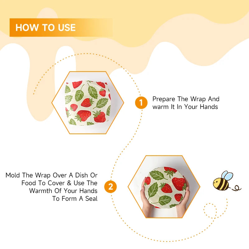 Reusable Beeswax Food Wraps | Eco-Friendly Plastic Wrap Alternative