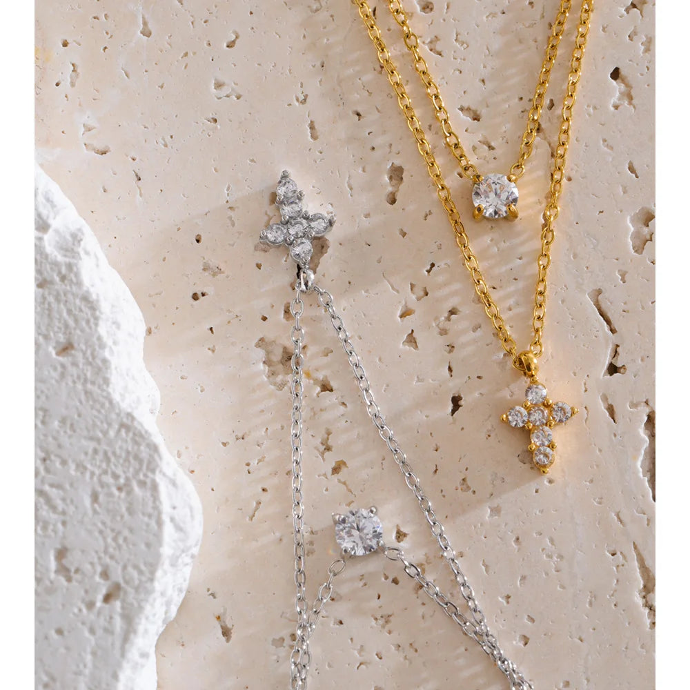 Timeless Double Layer Cross Necklace
