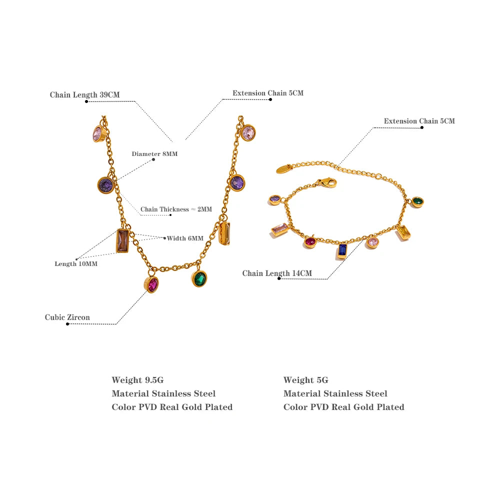 The Kaleidoscope Drop | Colorful Cubic Zirconia Bracelet